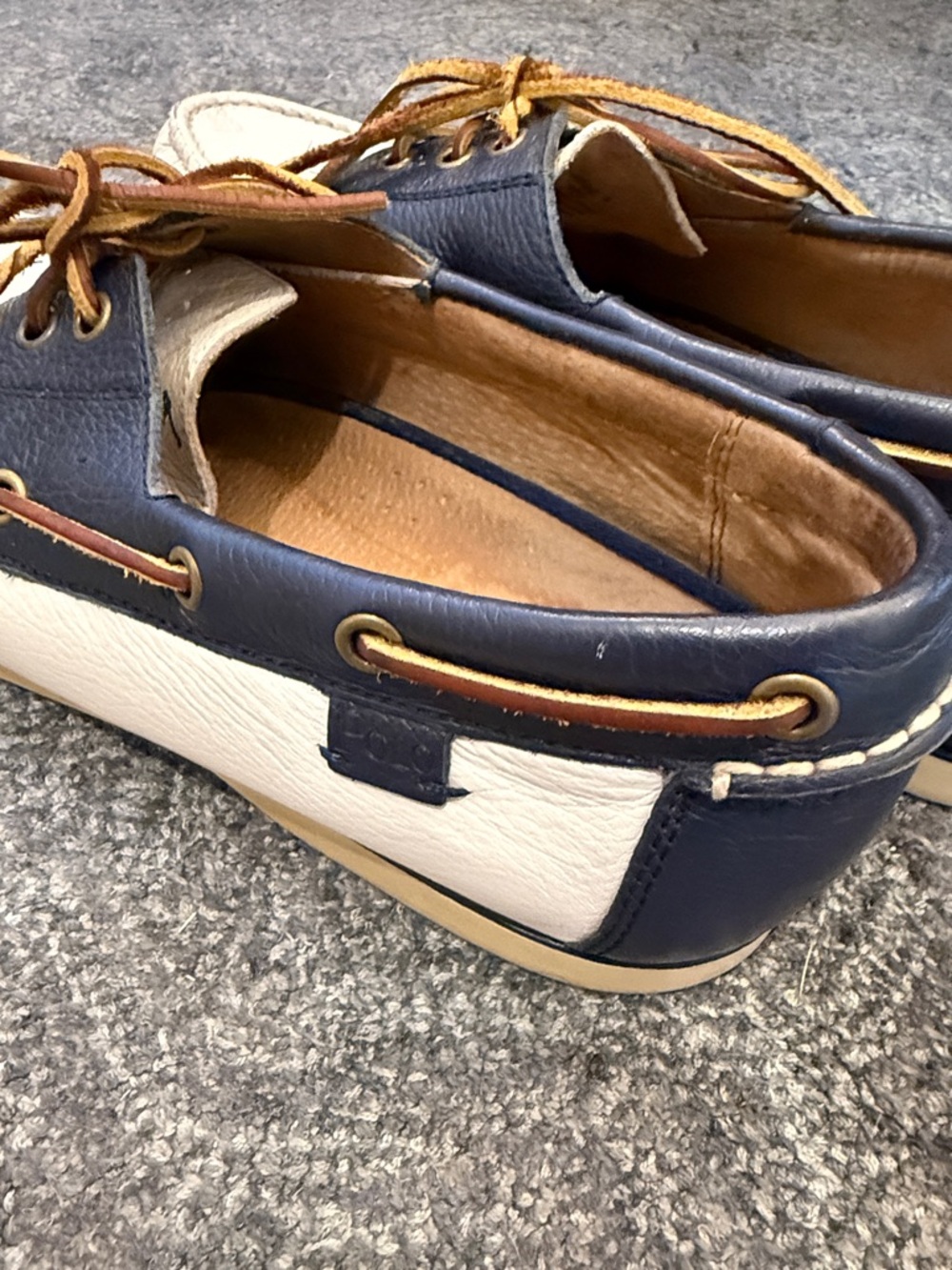 Nautical Preppy Polo by Ralph Lauren Leather Boat Shoes - Picture 5 of 9